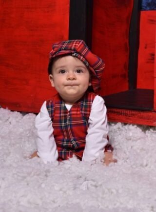 Детски комплект от шотландско каре