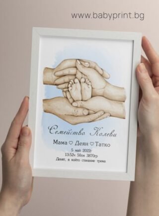 Постер с мама, тате и бебе