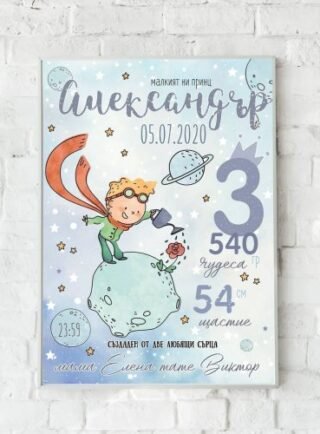 Визитка за бебе с Малкия принц