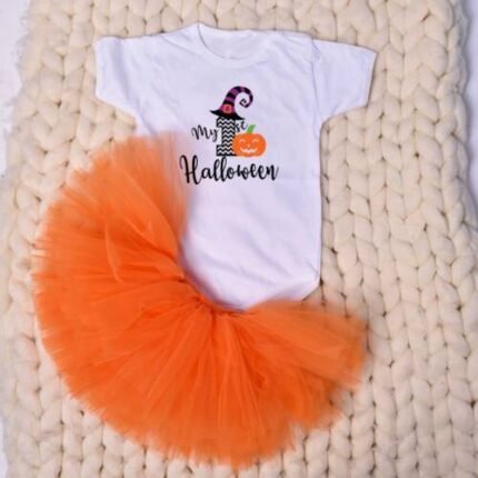 Туту поличка с боди за Хелоуин "My first Halloween"