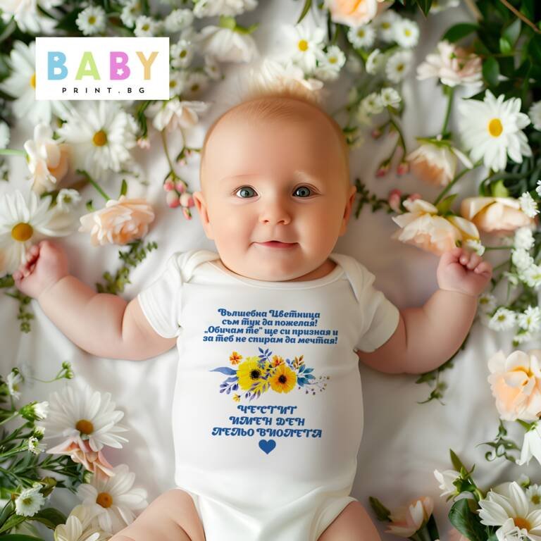 Бебешко боди с пожелание за Цветница!