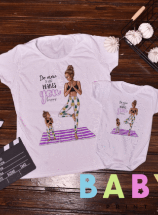 Тениска и боди за мама и дъщеря.