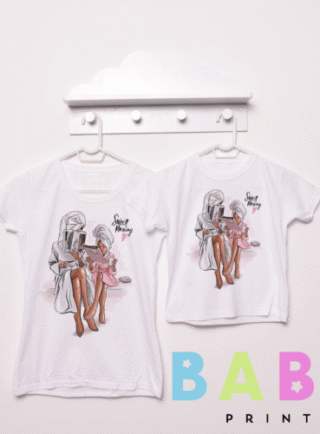 Комплект тениски за майка и дъщеря