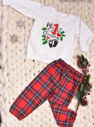 Детски коледни панталонки с блуза